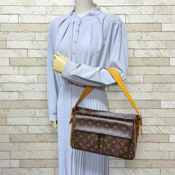 LOUIS VUITTON Brown Monogram Canvas Shoulder Bag